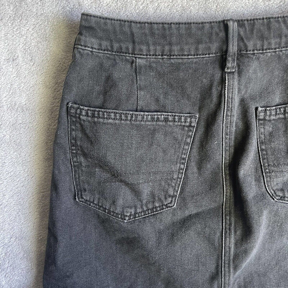American Eagle Skirt Womens 4 Black Denim Biker Punkcore Festival Beach Preppy - Picture 11 of 13